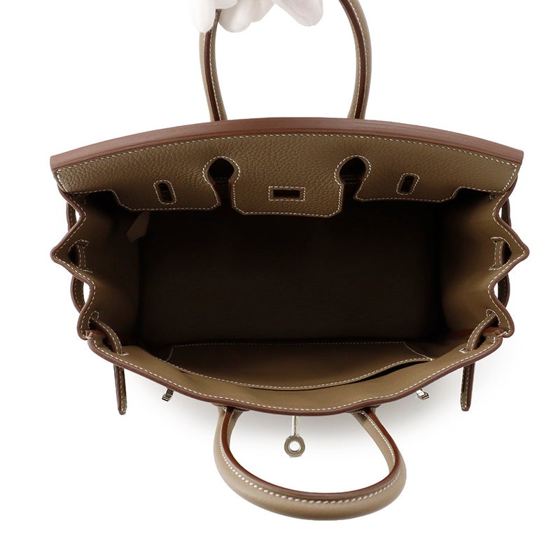 エルメス バーキン25 エトゥープ/シルバー金具 トゴ G刻印 HERMES Birkin ハンドバッグ