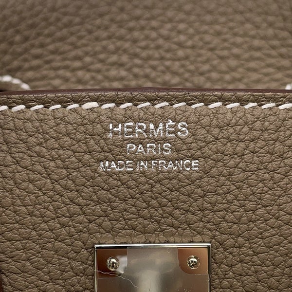 エルメス バーキン25 エトゥープ/シルバー金具 トゴ G刻印 HERMES Birkin ハンドバッグ