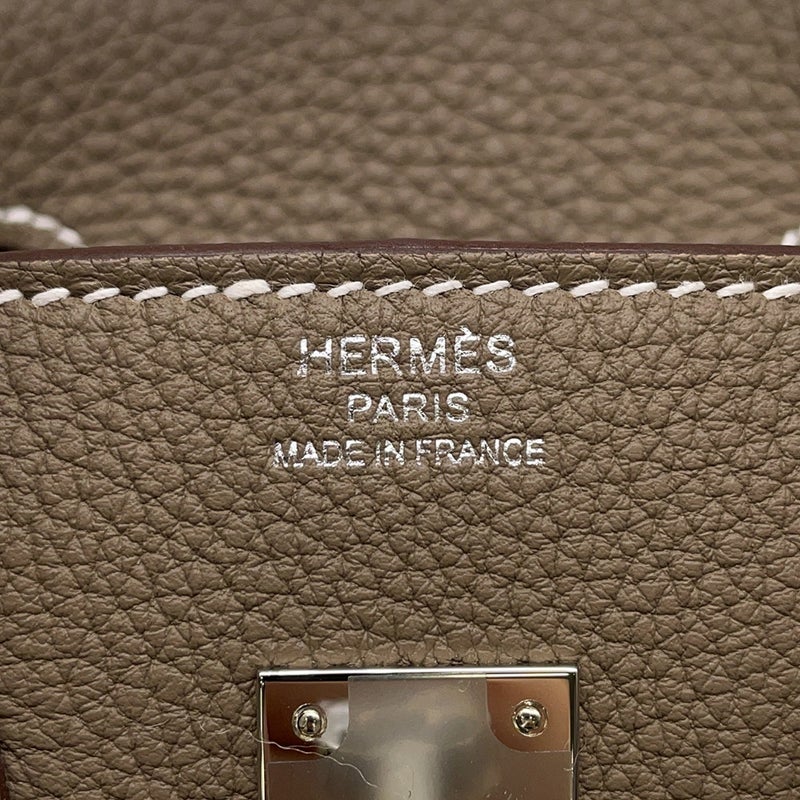 エルメス バーキン25 エトゥープ/シルバー金具 トゴ G刻印 HERMES Birkin ハンドバッグ