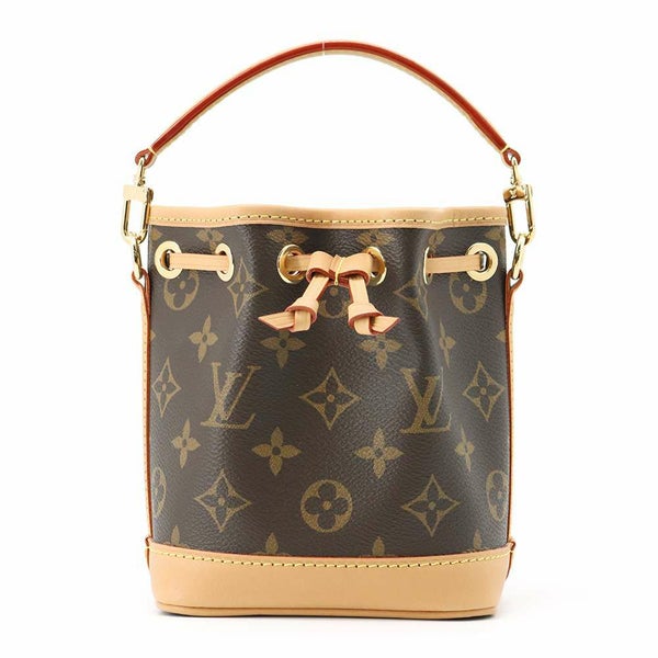 ルイヴィトン ハンドバッグ モノグラム ナノ・ノエ M81266 LOUIS VUITTON ブラウン 2wayショルダーバッグ