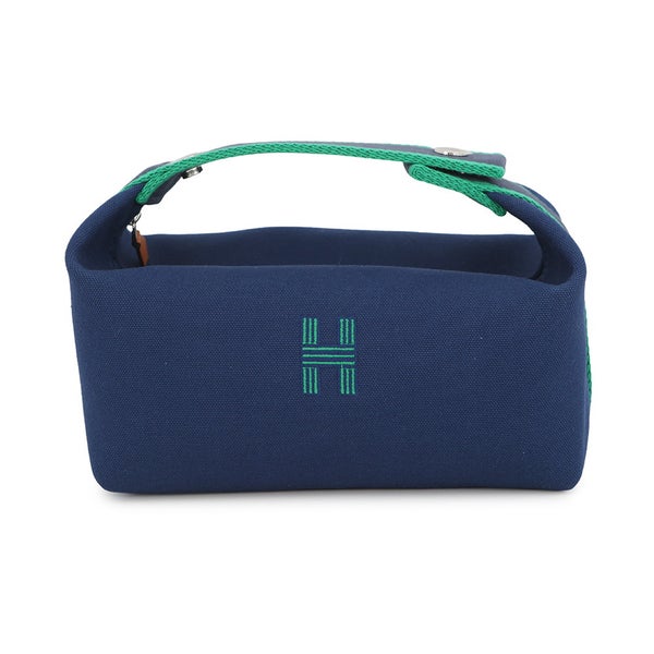 エルメス ハンドバッグ ブリッド・ア・ブラックPM マリン/シルバー金具 キャンバス HERMES ポーチ