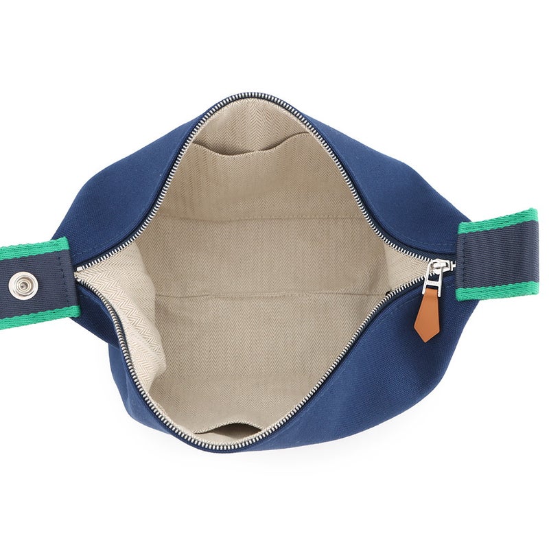 エルメス ハンドバッグ ブリッド・ア・ブラックPM マリン/シルバー金具 キャンバス HERMES ポーチ
