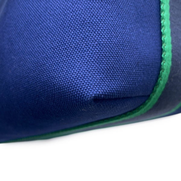 エルメス ハンドバッグ ブリッド・ア・ブラックPM マリン/シルバー金具 キャンバス HERMES ポーチ