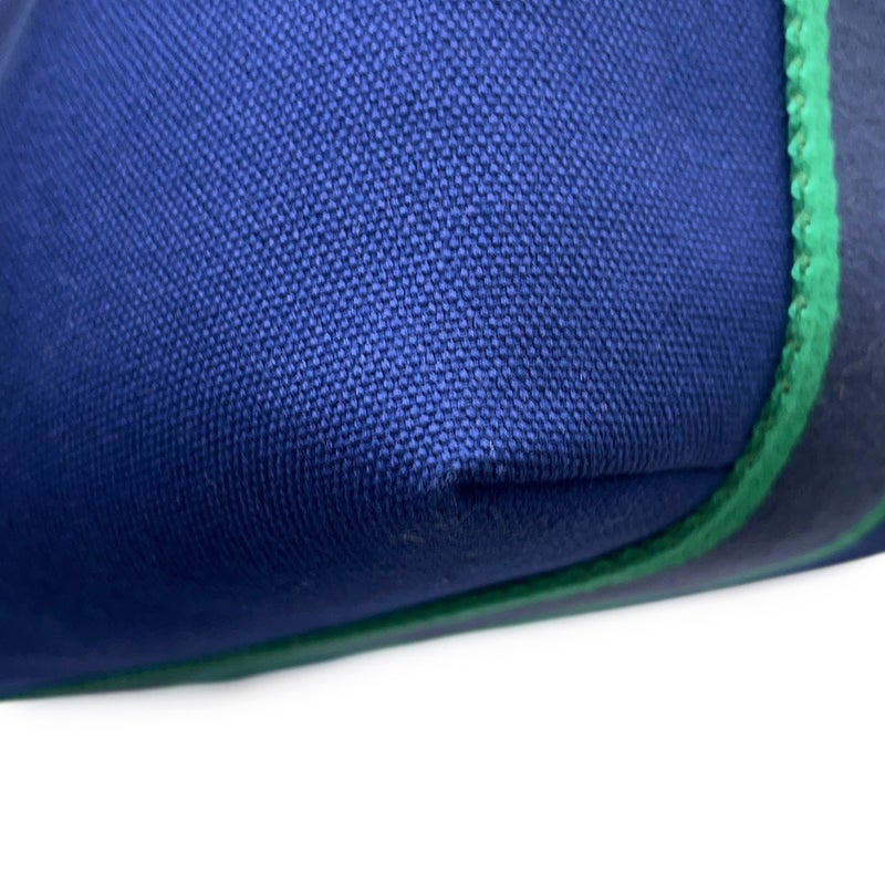 エルメス ハンドバッグ ブリッド・ア・ブラックPM マリン/シルバー金具 キャンバス HERMES ポーチ