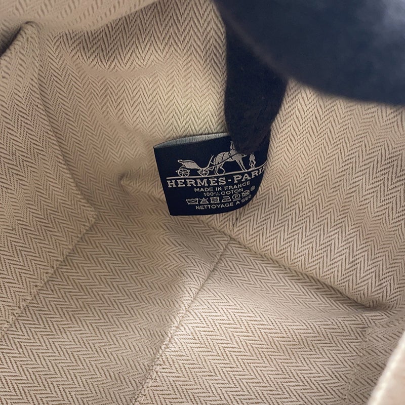 エルメス ハンドバッグ ブリッド・ア・ブラックPM マリン/シルバー金具 キャンバス HERMES ポーチ