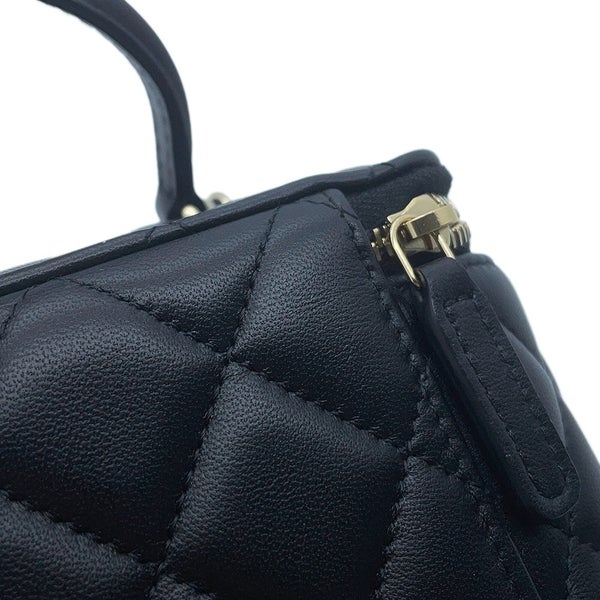 シャネル チェーンショルダーバッグ マトラッセ ココマーク バニティケース ラムスキン AP2199 CHANEL ヴァニティ 黒