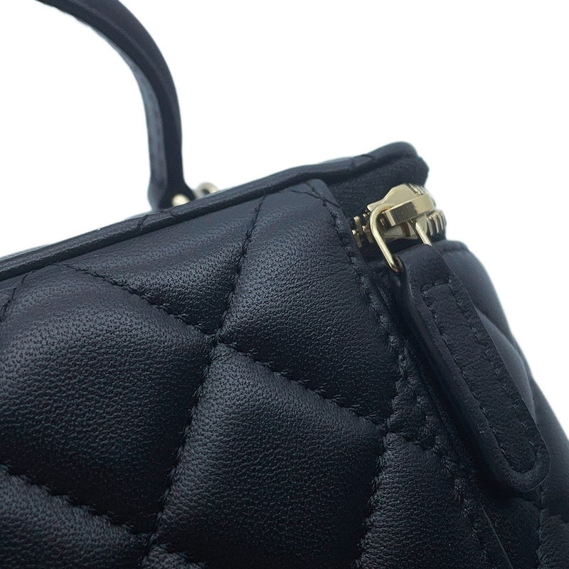 シャネル チェーンショルダーバッグ マトラッセ ココマーク バニティケース ラムスキン AP2199 CHANEL ヴァニティ 黒