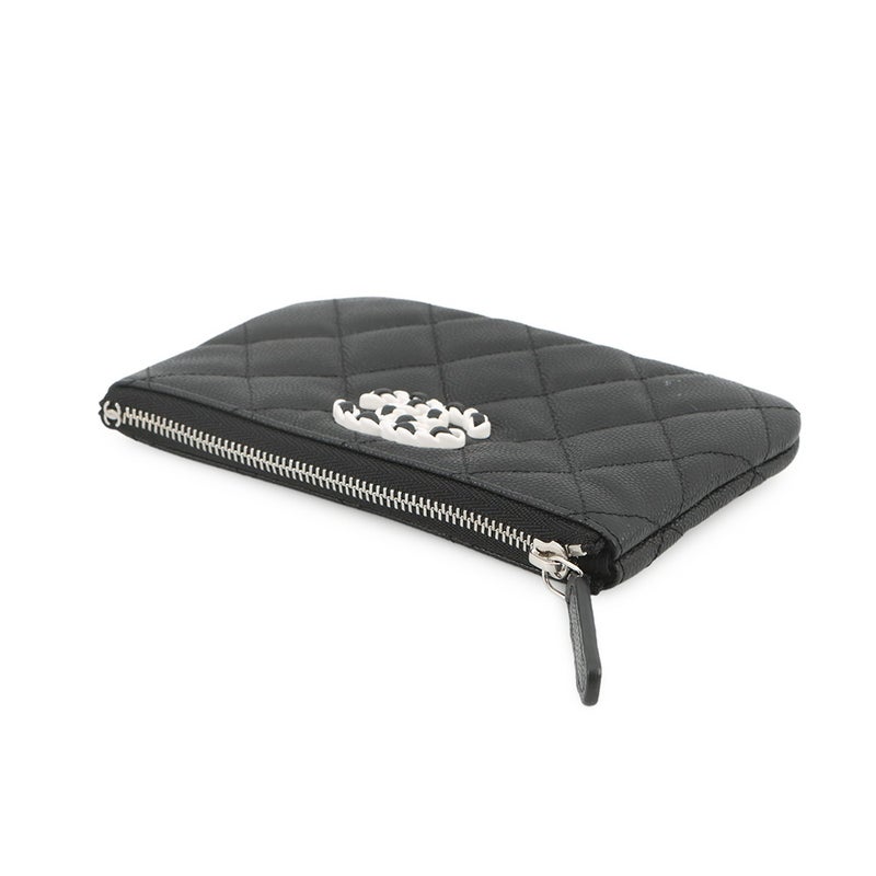 シャネル ポーチ マトラッセ シャネル19 キャビアスキン AP3720 CHANEL 小物入れ 黒