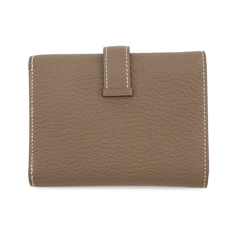 エルメス 三つ折り財布 ベアン コンビネ エトゥープ/ゴールド金具 シェブルミゾル B刻印 財布