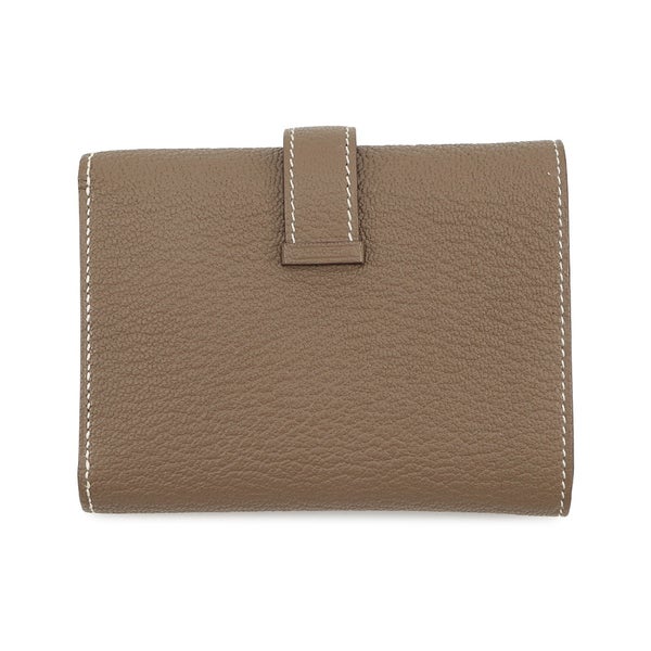 エルメス 三つ折り財布 ベアン コンビネ エトゥープ/ゴールド金具 シェブルミゾル B刻印 財布