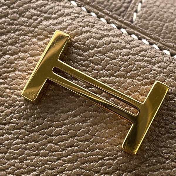 エルメス 三つ折り財布 ベアン コンビネ エトゥープ/ゴールド金具 シェブルミゾル B刻印 財布