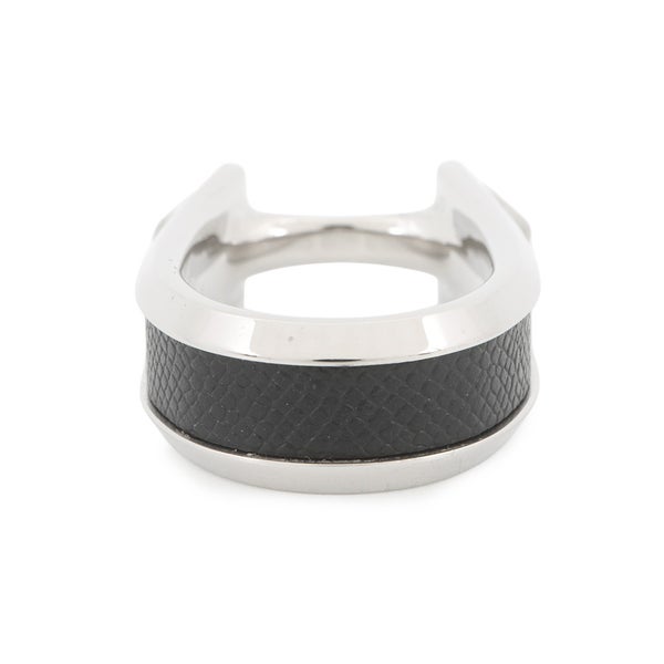 エルメス リング ジョケット ダブル ブラック/シルバー金具 サイズ53 HERMES 指輪 黒