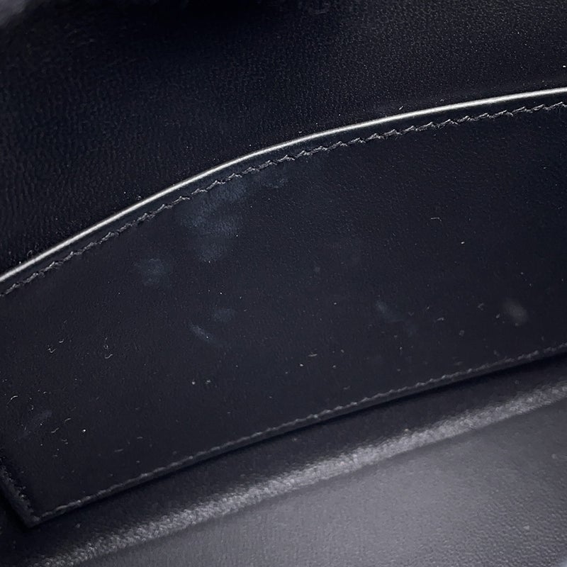 エルメス ハンドバッグ ミニケリー2 外縫い ブラック/グリメイヤー/シルバー金具 エプソン W刻印 ２wayショルダー 黒 SPO