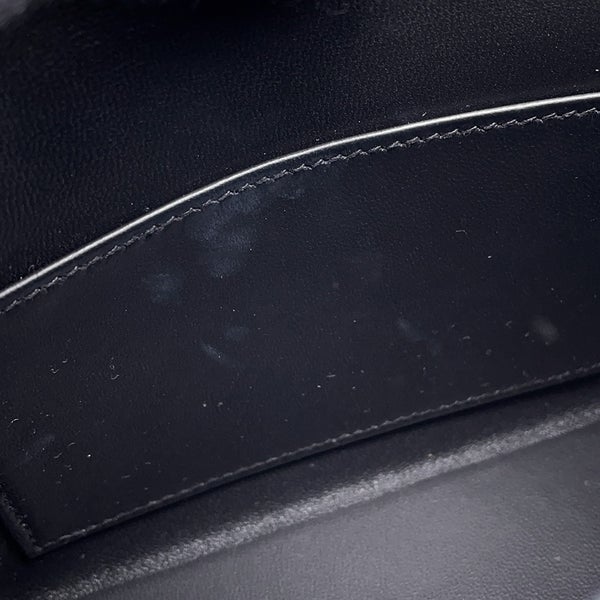 エルメス ハンドバッグ ミニケリー2 外縫い ブラック/グリメイヤー/シルバー金具 エプソン W刻印 ２wayショルダー 黒 SPO