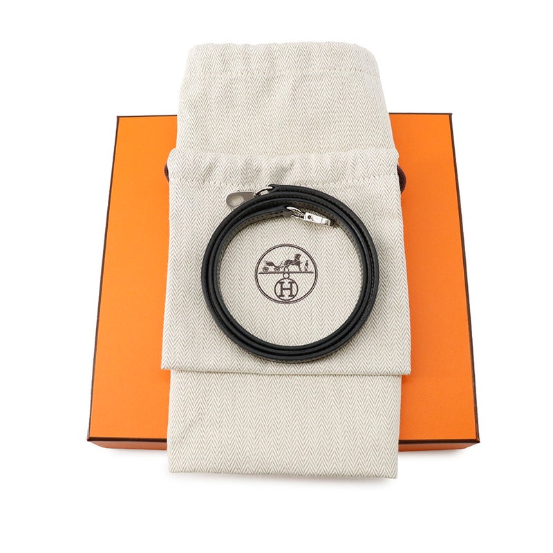 エルメス ハンドバッグ ミニケリー2 外縫い ブラック/グリメイヤー/シルバー金具 エプソン W刻印 ２wayショルダー 黒 SPO