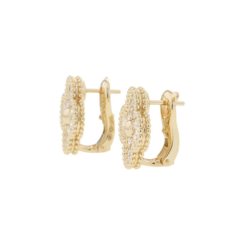 ヴァンクリ ピアス ヴィンテージ アルハンブラ イヤリング ダイヤモンド 24P 計0.96ct K18YGイエローゴールド VCARA44700