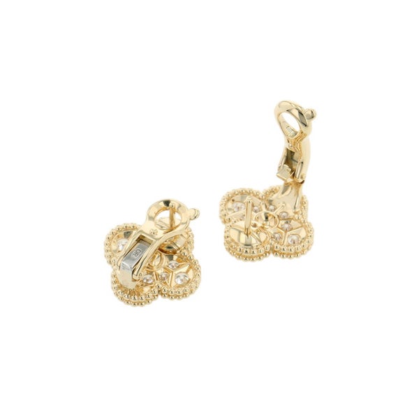 ヴァンクリ ピアス ヴィンテージ アルハンブラ イヤリング ダイヤモンド 24P 計0.96ct K18YGイエローゴールド VCARA44700