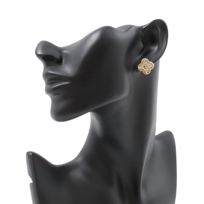 ヴァンクリ ピアス ヴィンテージ アルハンブラ イヤリング ダイヤモンド 24P 計0.96ct K18YGイエローゴールド VCARA44700