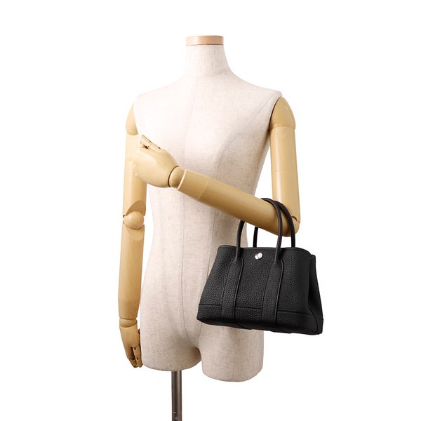 エルメス トートバッグ ネオ・ガーデン 23 ガーデンパーティ ブラック/シルバー金具 ネゴンダ W刻印 黒