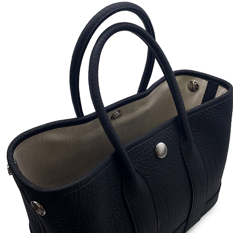 エルメス トートバッグ ネオ・ガーデン 23 ガーデンパーティ ブラック/シルバー金具 ネゴンダ W刻印 黒