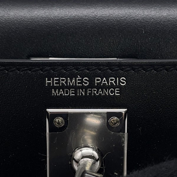 エルメス ミニケリー2 外縫い シュヴァル・ド・ボワ ブラック/シルバー金具 タデラクト W刻印 ２wayショルダー 黒