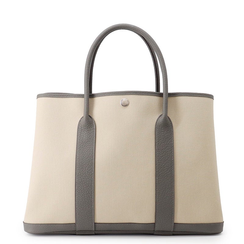 エルメス トートバッグ ガーデンパーティPM エクリュ/グリメイヤー/シルバー金具 トワルミリタリー/ネゴンダ U刻印