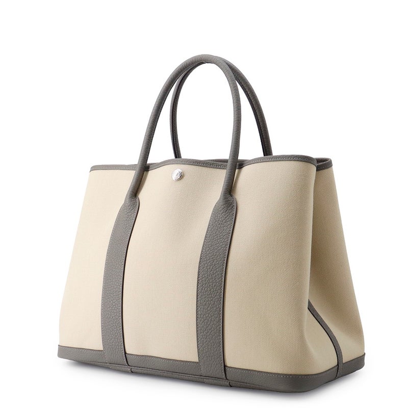 エルメス トートバッグ ガーデンパーティPM エクリュ/グリメイヤー/シルバー金具 トワルミリタリー/ネゴンダ U刻印