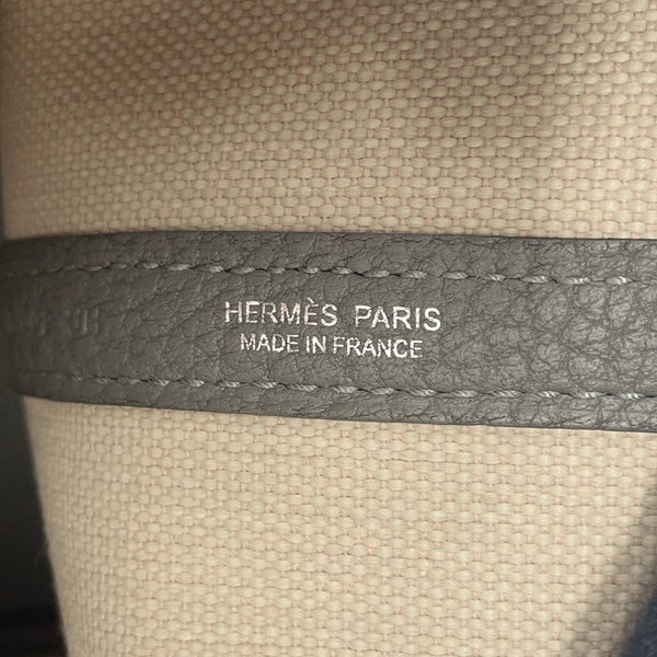 エルメス トートバッグ ガーデンパーティPM エクリュ/グリメイヤー/シルバー金具 トワルミリタリー/ネゴンダ U刻印