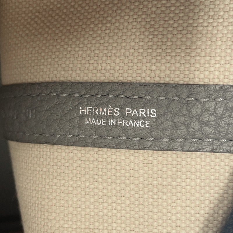 エルメス トートバッグ ガーデンパーティPM エクリュ/グリメイヤー/シルバー金具 トワルミリタリー/ネゴンダ U刻印