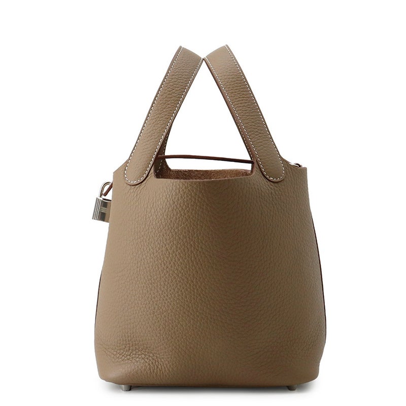 エルメス ハンドバッグ ピコタンロックPM エトゥープ/シルバー金具 トリヨンクレマンス K刻印