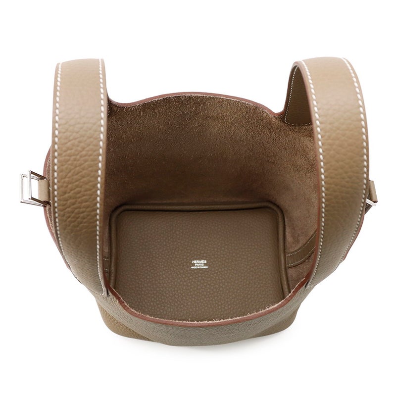 エルメス ハンドバッグ ピコタンロックPM エトゥープ/シルバー金具 トリヨンクレマンス K刻印