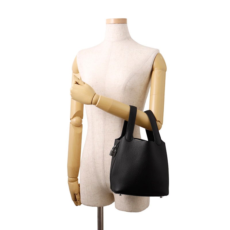 エルメス ハンドバッグ ピコタンロックPM ブラック/シルバー金具 トリヨンクレマンス K刻印 黒