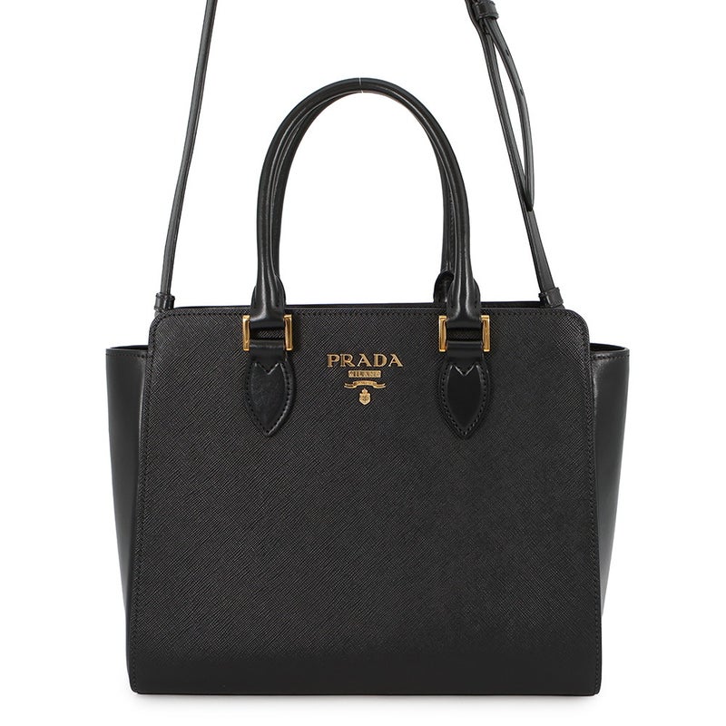 プラダ ハンドバッグ サフィアーノレザー 1BA113 PRADA 2wayショルダーバッグ 黒