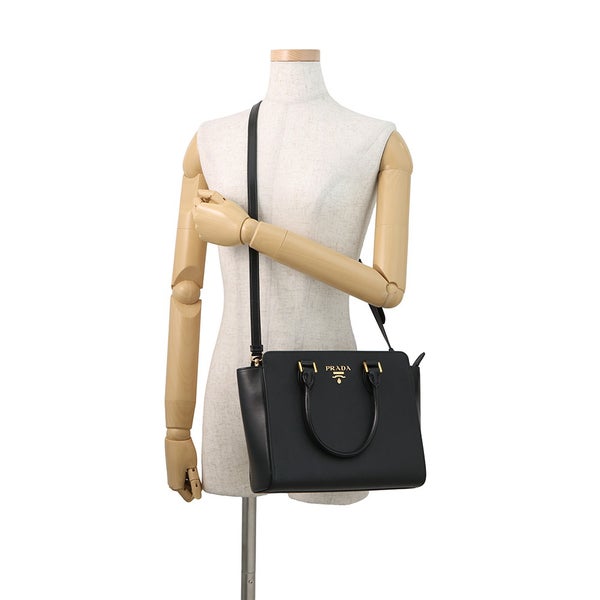 プラダ ハンドバッグ サフィアーノレザー 1BA113 PRADA 2wayショルダーバッグ 黒