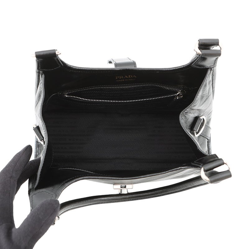 プラダ トートバッグ ミディアム ホーボーバッグ レザー 1BG563 PRADA 黒
