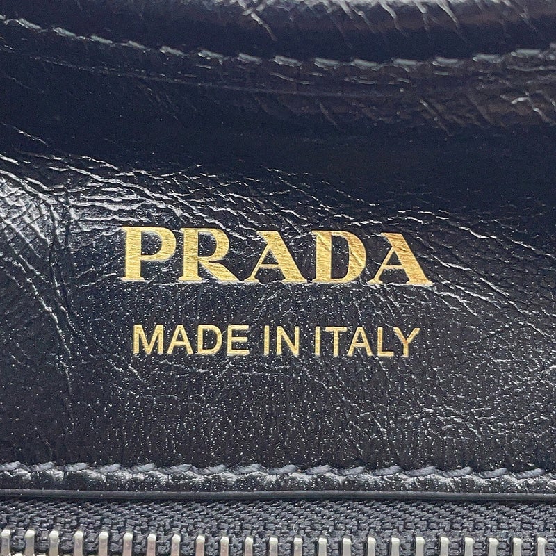プラダ トートバッグ ミディアム ホーボーバッグ レザー 1BG563 PRADA 黒