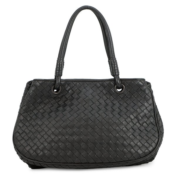 ボッテガヴェネタ ハンドバッグ イントレチャート レザー BOTTEGA VENETA 黒