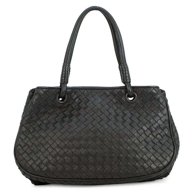 ボッテガヴェネタ ハンドバッグ イントレチャート レザー BOTTEGA VENETA 黒