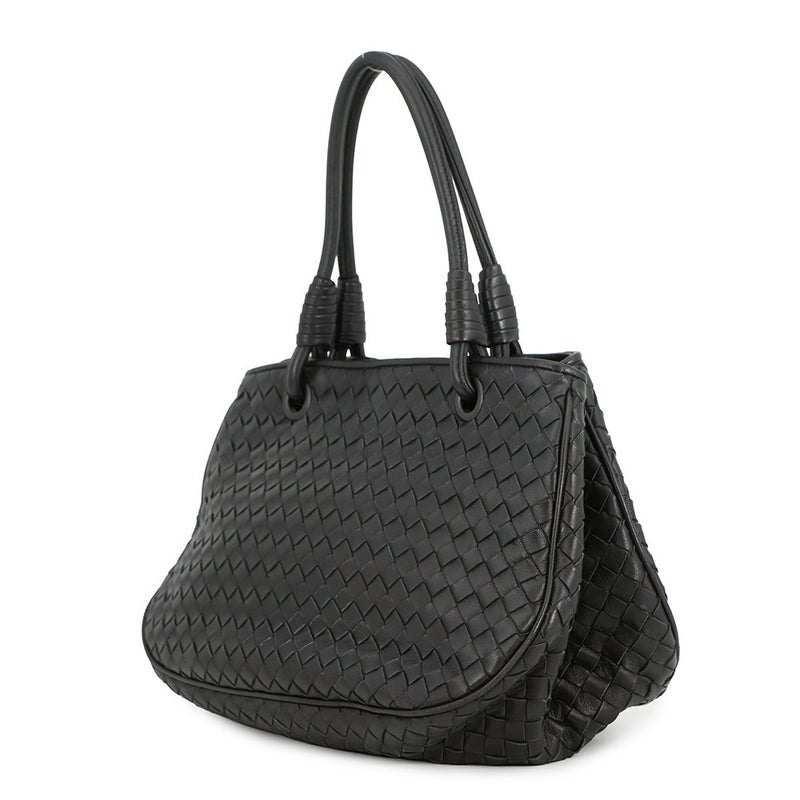 ボッテガヴェネタ ハンドバッグ イントレチャート レザー BOTTEGA VENETA 黒