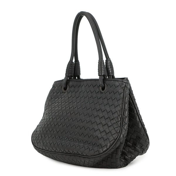 ボッテガヴェネタ ハンドバッグ イントレチャート レザー BOTTEGA VENETA 黒