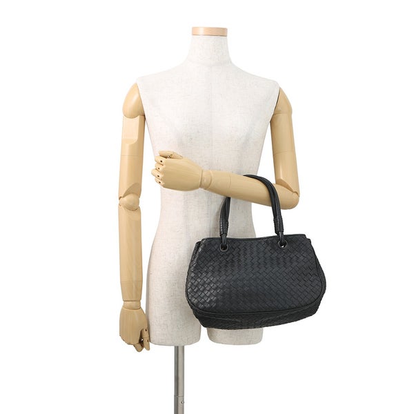 ボッテガヴェネタ ハンドバッグ イントレチャート レザー BOTTEGA VENETA 黒