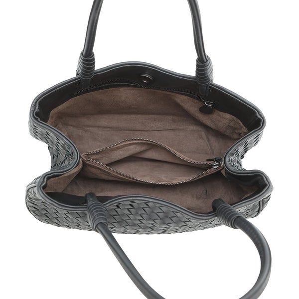 ボッテガヴェネタ ハンドバッグ イントレチャート レザー BOTTEGA VENETA 黒