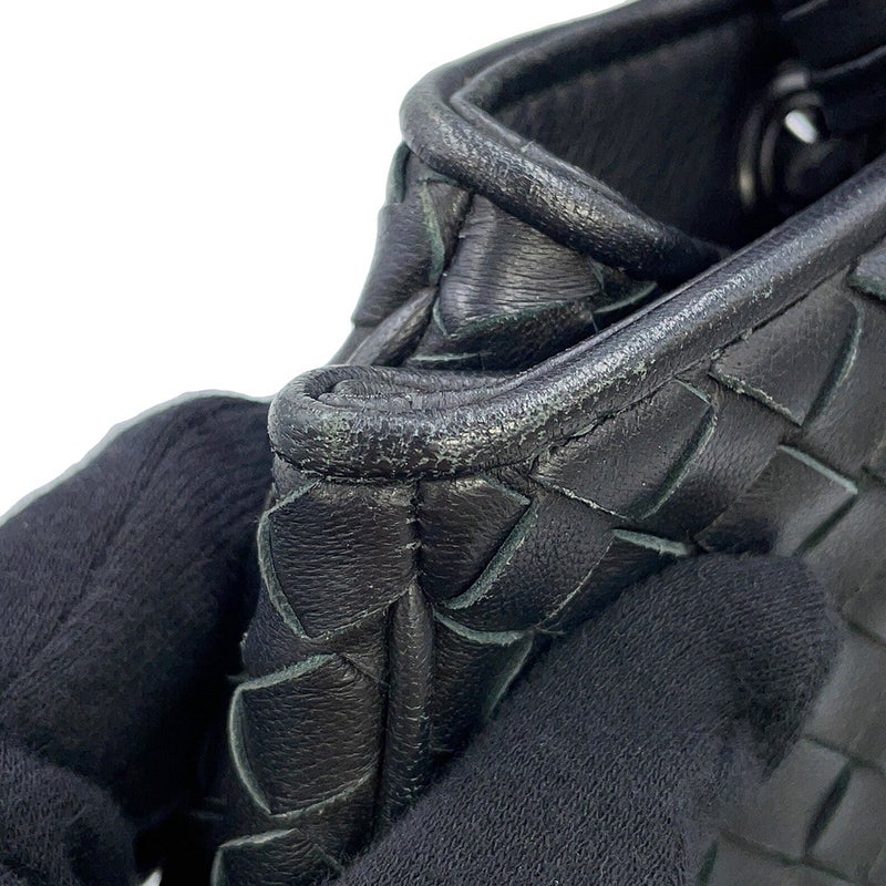 ボッテガヴェネタ ハンドバッグ イントレチャート レザー BOTTEGA VENETA 黒