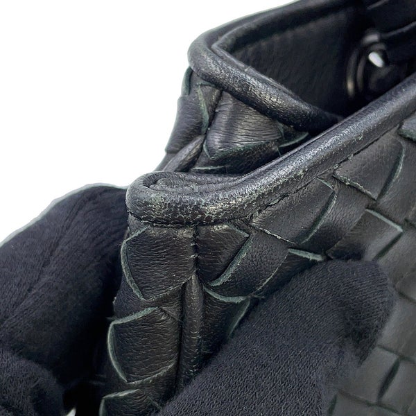 ボッテガヴェネタ ハンドバッグ イントレチャート レザー BOTTEGA VENETA 黒