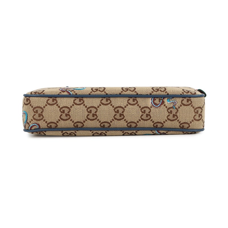 グッチ ショルダーバッグ GGキャンバス スネーク 刺繍 スモール 817771 GUCCI バッグ 2way セカンドバッグ クラッチバッグ