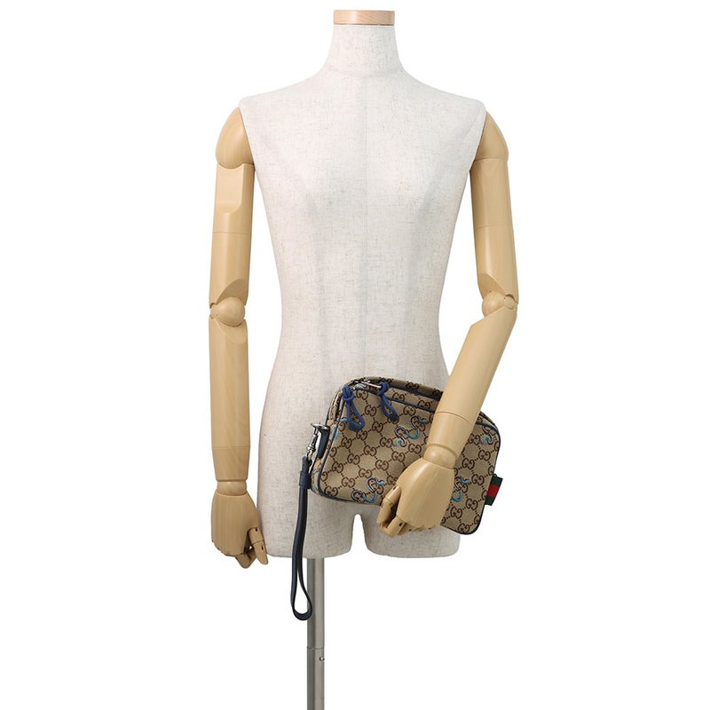 グッチ ショルダーバッグ GGキャンバス スネーク 刺繍 スモール 817771 GUCCI バッグ 2way セカンドバッグ クラッチバッグ