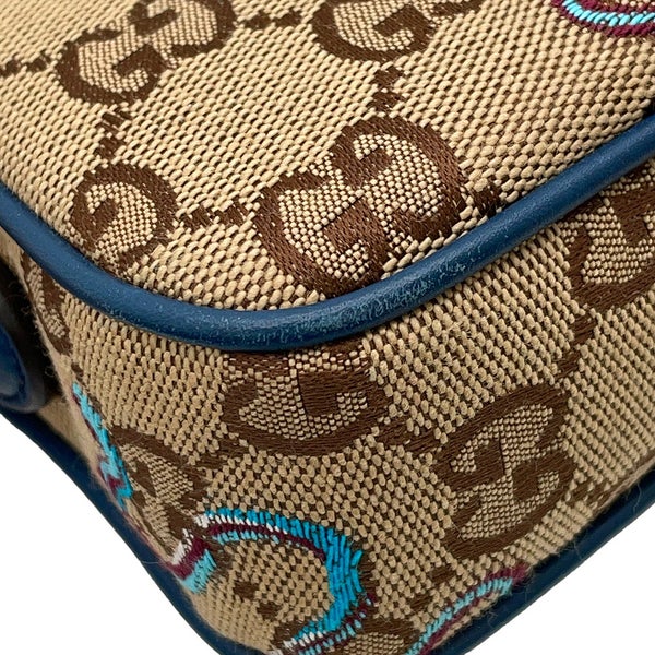 グッチ ショルダーバッグ GGキャンバス スネーク 刺繍 スモール 817771 GUCCI バッグ 2way セカンドバッグ クラッチバッグ