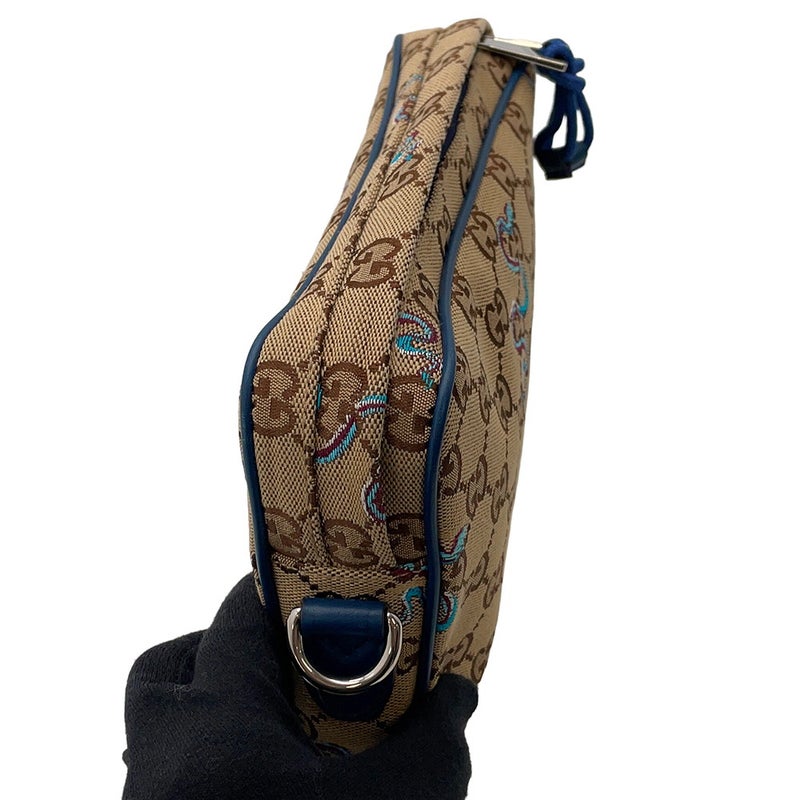 グッチ ショルダーバッグ GGキャンバス スネーク 刺繍 スモール 817771 GUCCI バッグ 2way セカンドバッグ クラッチバッグ