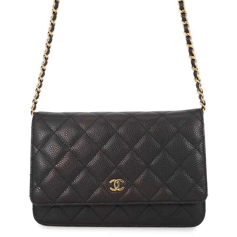 シャネル チェーンウォレット クラシック マトラッセ ココマーク キャビアスキン AP0250 CHANEL 財布 黒