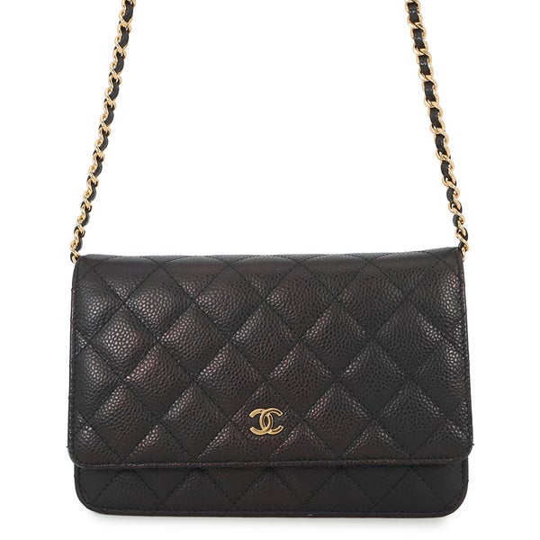 シャネル チェーンウォレット クラシック マトラッセ ココマーク キャビアスキン AP0250 CHANEL 財布 黒